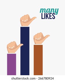 Hands gesture design over white background, vector illustration
