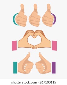 Hands gesture design over white background, vector illustration