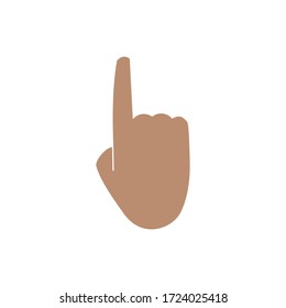 Hands gesture emoji, index pointing up. Isolated vector illustration