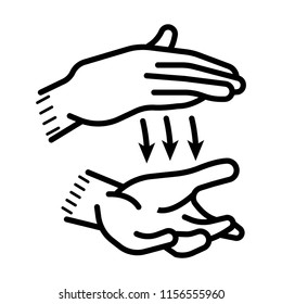 hands gesture or finger alphabet spelling vector 