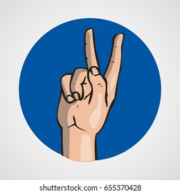 hands gesture or finger alphabet spelling vector illustration