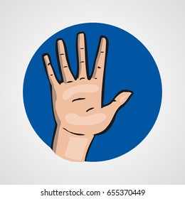 hands gesture or finger alphabet spelling vector illustration