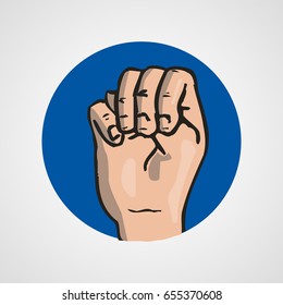hands gesture or finger alphabet spelling vector illustration