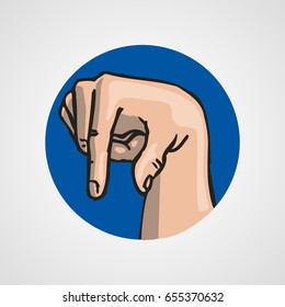 hands gesture or finger alphabet spelling vector illustration