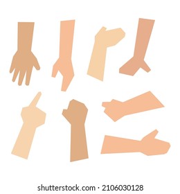 Hands gesture icon flat style vector isolated on white background.