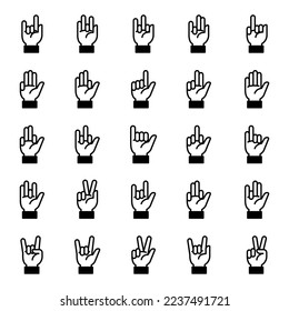 hands gesture icon set, with modern and simple style