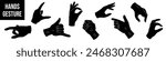 Hands gesture icon. Hands gesture set. Silhouette style.