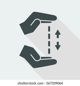 Hands in gesture of measuring - Vector minimal icon