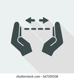 Hands in gesture of measuring - Vector minimal icon