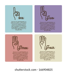 hands gesture over beige background vector illustration