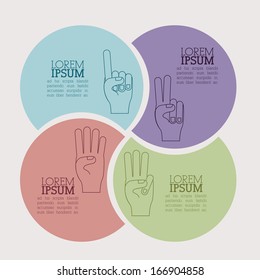 hands gesture over beige  background vector illustration