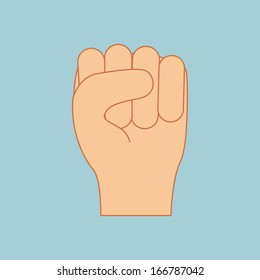 hands gesture over blue  background vector illustration