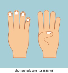hands gesture over blue  background vector illustration