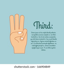 hands gesture over blue  background vector illustration