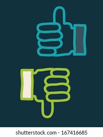 hands gesture over blue background vector illustration