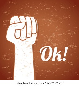 hands gesture over brown  background vector illustration