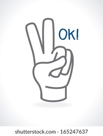 hands gesture over gray  background vector illustration