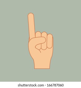 hands gesture over gray  background vector illustration