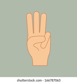 hands gesture over gray background vector illustration