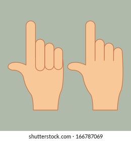 hands gesture over gray background vector illustration