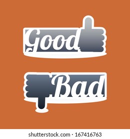 hands gesture over orange background vector illustration