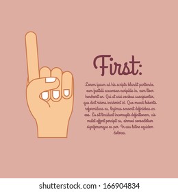 hands gesture over pink  background vector illustration