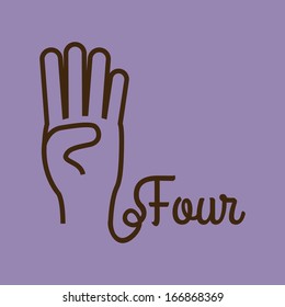 hands gesture over purple background vector illustration