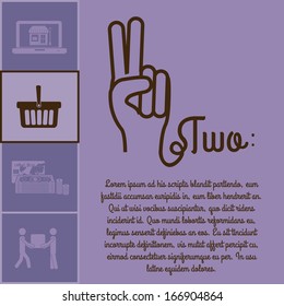 hands gesture over purple background vector illustration