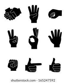 hands gesture over white  background vector illustration