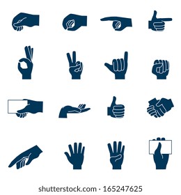 hands gesture over white  background vector illustration