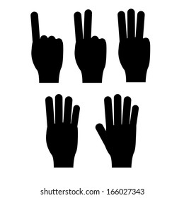 hands gesture over white  background vector illustration