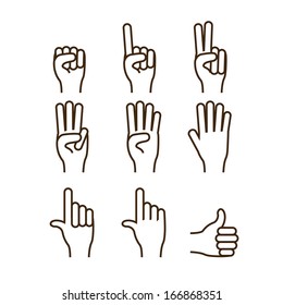 hands gesture over  white background vector illustration