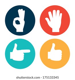 hands gesture over  white background vector illustration