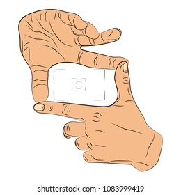 the hands gesture photo vector drawing