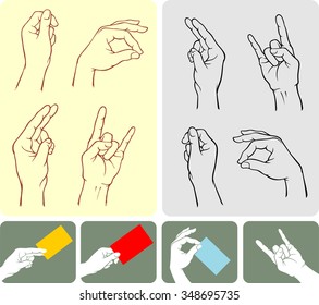 Hands Gesture Set-Different hand gestures in different variations
