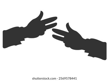  hands and gesture in silhouette style, sticker gesture, print and poster design, teamwork concept
