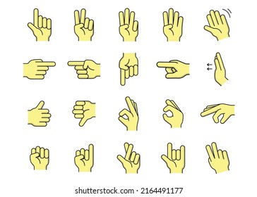 hands gestures icon set design template vector illustration