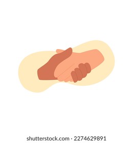 Hands gestures illustration. Character hands making hand shake concept. Vector illustration.