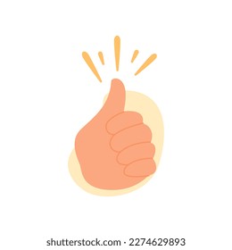Hands gestures illustration. Character hands making thumbs up concept. Vector illustration.
