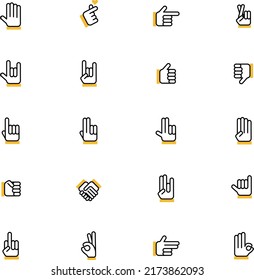 Handgesten, Illustration, Vektorgrafik auf weißem Hintergrund.
