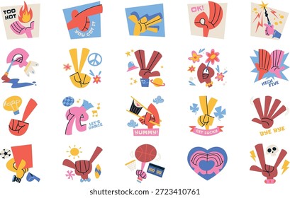 Hands And Gestures Illustrations. Perfect modern pictogram on editable stroke.