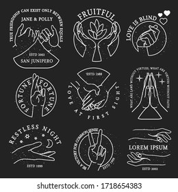 Iconos con el logotipo "Mands Gestures". Ilustración vectorial.