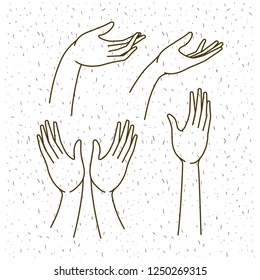 hands gestures set drawing