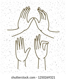 hands gestures set drawing