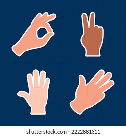 hands gesturing icon set design