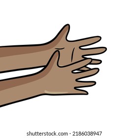 Hands get to take something. Giving Gesture. Cartoon illustration.