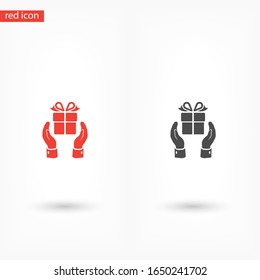in the hands of a gift. hand and drawer vector graphics. celebration. hands. The design is stylish. work for your site. 10 eps