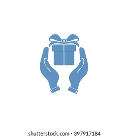 Hands and gift icon