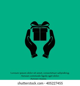 Hands and gift icon