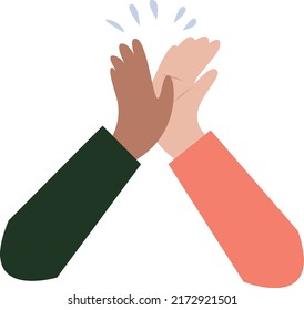 Hands give high five.vector illustration.